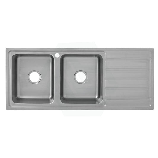 Ikon Seto 1200X500X200Mm Stainless Steel Kitchen Sink Double Bowls Left/Right Available Left Hand
