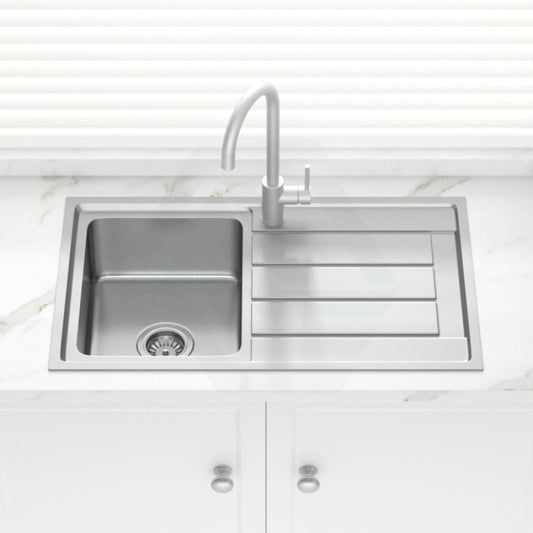Ikon Seto 860X500X200Mm Stainless Steel Kitchen Sink Left/Right Single Bowl Available Sinks