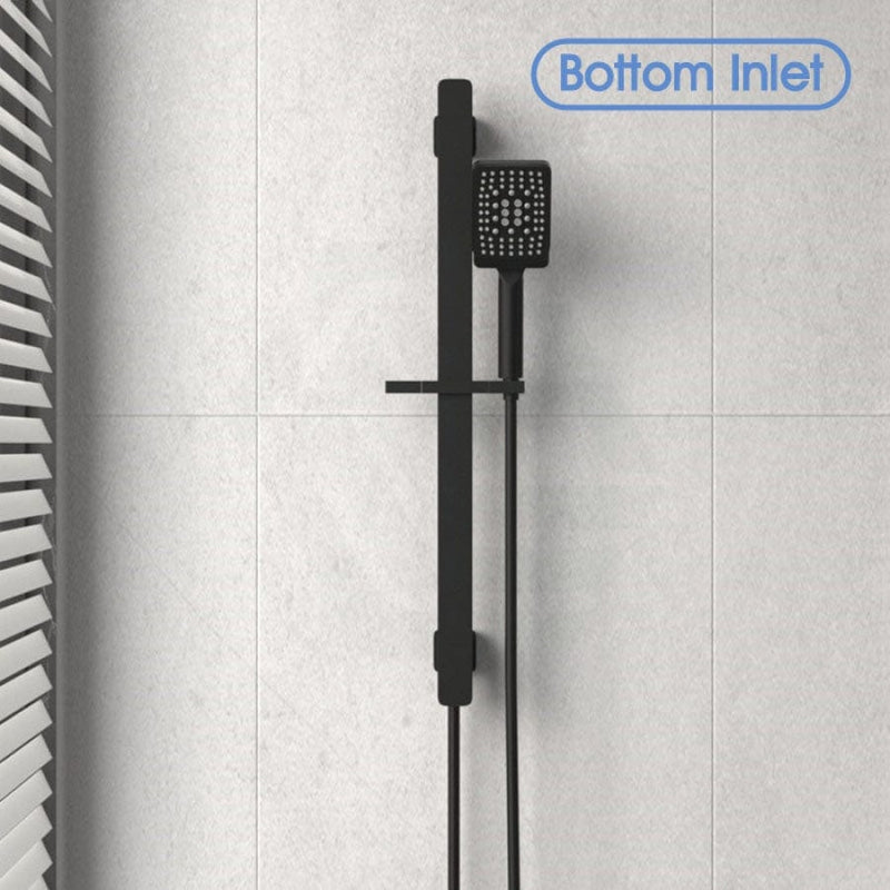 Shower Handheld On Rail With Water Inlet Matt Black