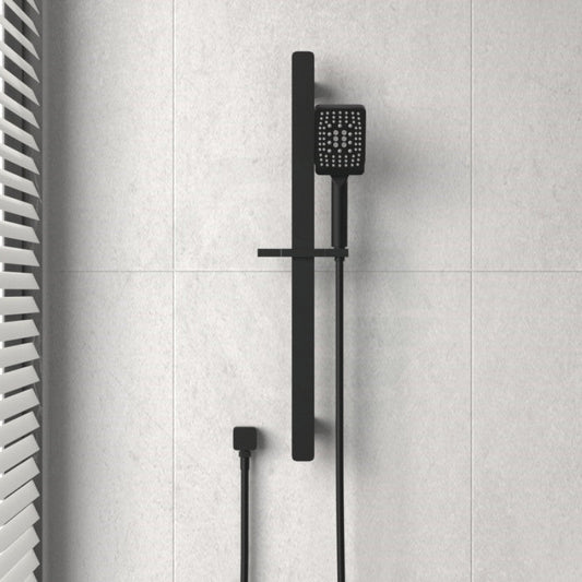Seto Handheld Shower On Rail With Water Inlet Matt Black