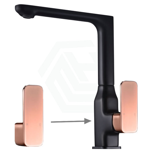 Ikon Seto Rose Gold Solid Brass Handle For Sink Mixer Handles
