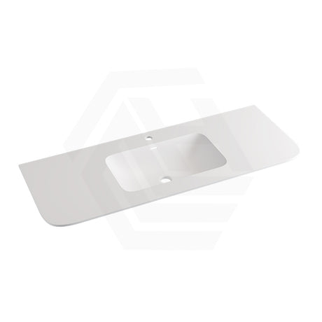600/750/900/1200mm Curved Edge Solid Surface Vanity Top with Overflow 12 O'clock Tap Hole