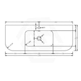 1200mm Curved Edge Solid Surface Vanity Top