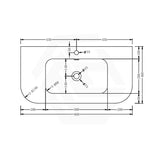 900mm Curved Edge Solid Surface Vanity Top