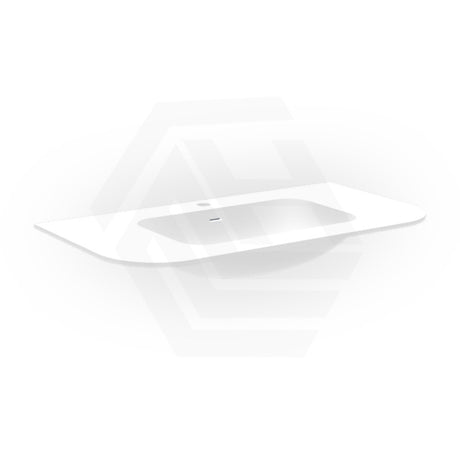 900mm Curved Edge Solid Surface Vanity Top with Overflow 12 O'clock Tap Hole