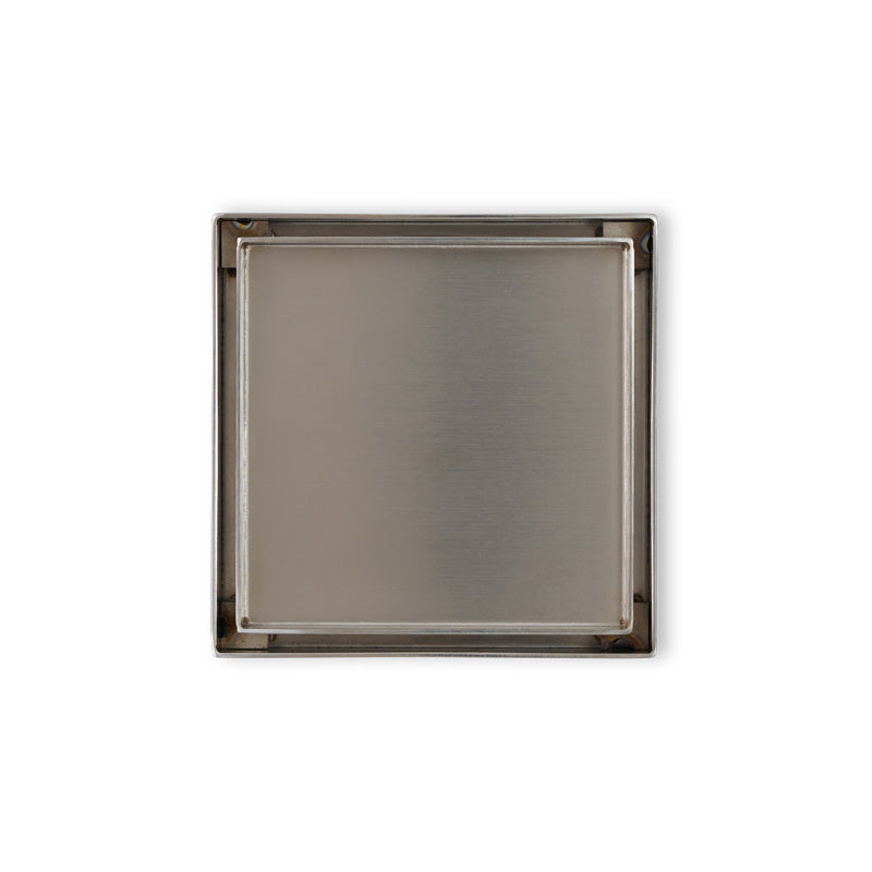 120mm Joemo KANO Square Silver Tile Insert Floor Waste Drain and 90mm Outlet Stainless Steel 304