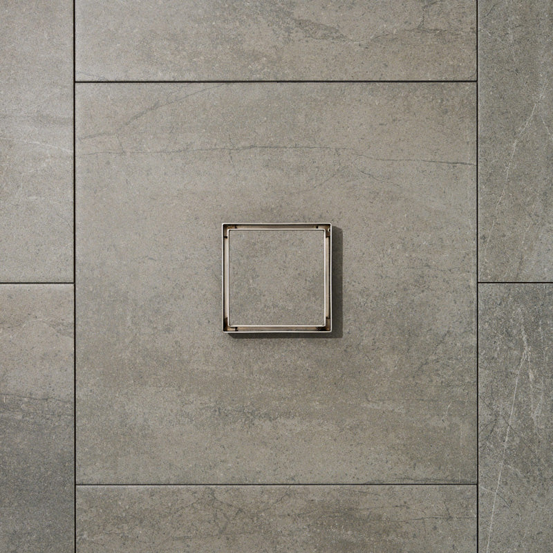 120mm Joemo KANO Square Silver Tile Insert Floor Waste Drain and 90mm Outlet Stainless Steel 304