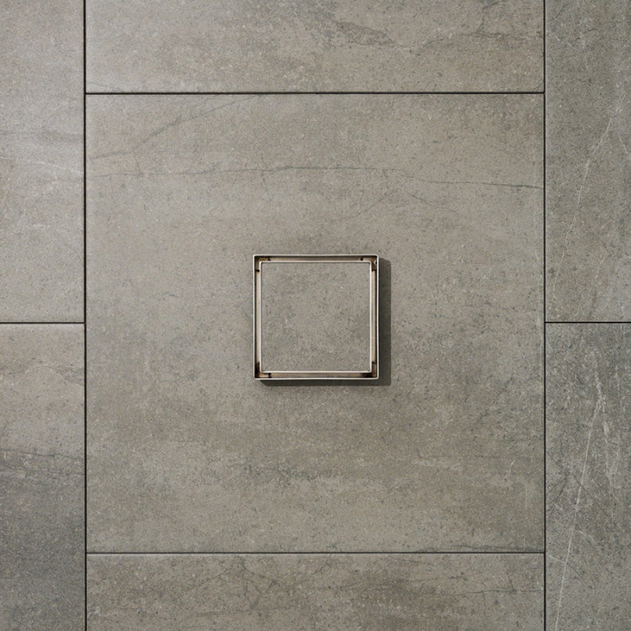 120mm Joemo KANO Square Silver Tile Insert Floor Waste Drain and 90mm Outlet Stainless Steel 304