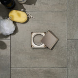 120mm Joemo KANO Square Silver Tile Insert Floor Waste Drain and 90mm Outlet Stainless Steel 304
