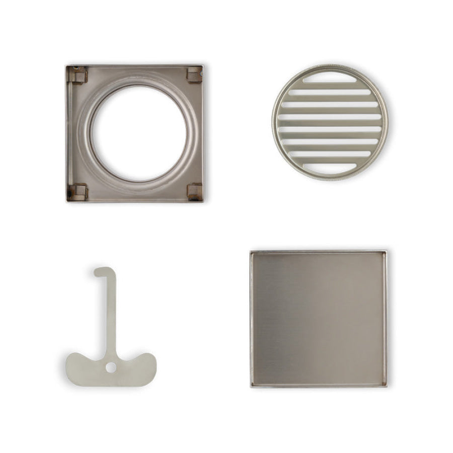 120mm Joemo KANO Square Tile Insert Floor Waste Drain 80/90mm Outlet Stainless Steel 316 Variant Colour Available