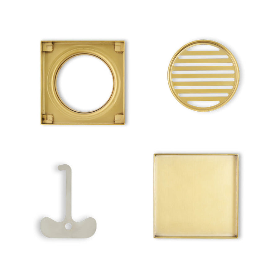 120mm Joemo KANO Square Tile Insert Floor Waste Drain 80/90mm Outlet Stainless Steel 316 Variant Colour Available