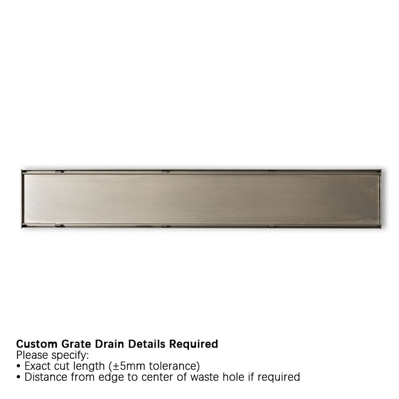 Joemo MICA 100-3000mm Stainless Steel 316 Custom Cut Tile Insert Channel Drain Variant Colour Available