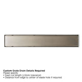 Joemo MICA 100-3000mm Stainless Steel 316 Custom Cut Tile Insert Channel Drain Variant Colour Available