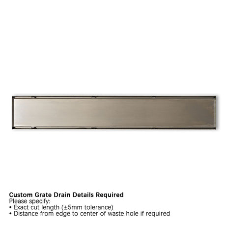 Joemo MICA 100-3000mm Stainless Steel 316 Custom Cut Tile Insert Channel Drain Variant Colour Available