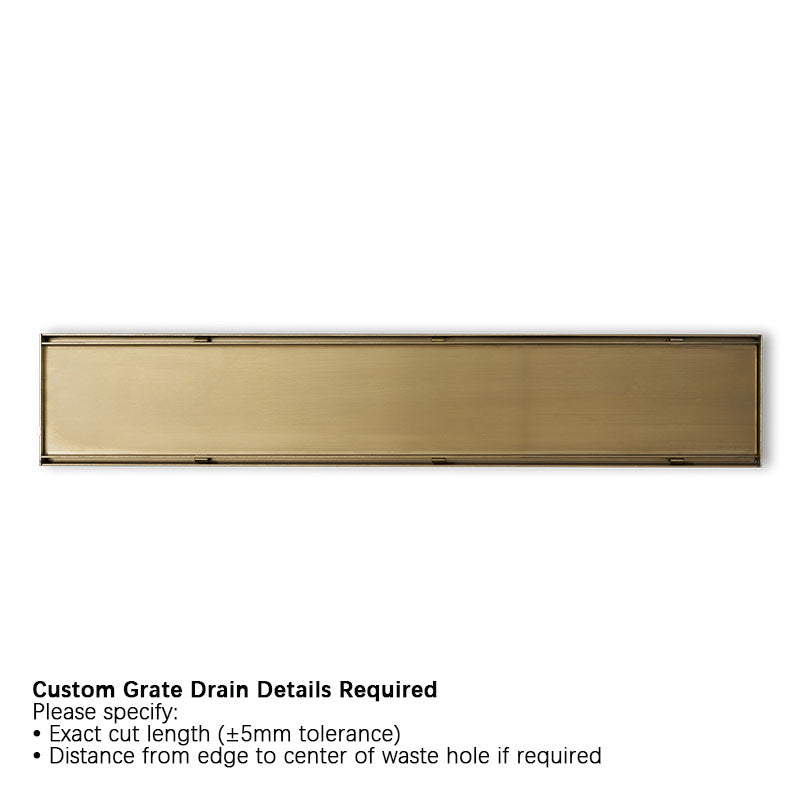 Joemo MICA 100-3000mm Stainless Steel 316 Custom Cut Tile Insert Channel Drain Variant Colour Available