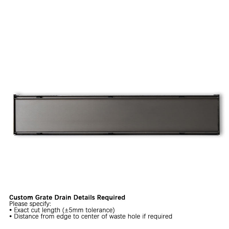 Joemo MICA 100-3000mm Stainless Steel 316 Custom Cut Tile Insert Channel Drain Variant Colour Available