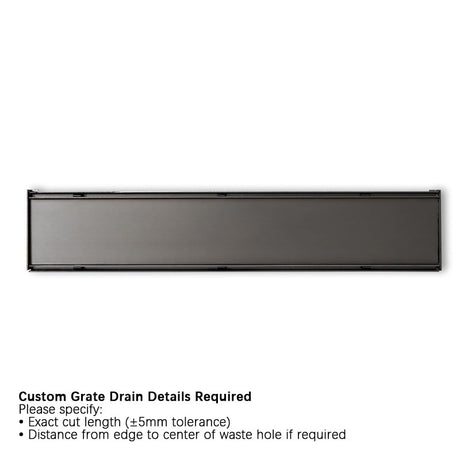 Joemo MICA 100-3000mm Stainless Steel 316 Custom Cut Tile Insert Channel Drain Variant Colour Available
