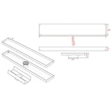 Joemo MICA 600-1200mm Stainless Steel 316 Tile Insert Linear Drain Indoor/Outdoor