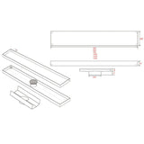Joemo MICA 600-1200mm Stainless Steel 316 Tile Insert Linear Drain Indoor/Outdoor
