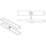 Joemo MICA 600-1200mm Stainless Steel 316 Tile Insert Linear Drain Indoor/Outdoor