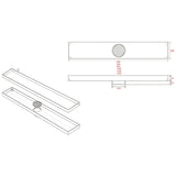 Joemo MICA 600-1200mm Stainless Steel 316 Tile Insert Linear Drain Indoor/Outdoor