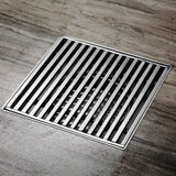 Joemo Mila 110mm x 110mm Square Stainless Steel 316 Linear Floor Grate 90mm Outlet Variant Colour Available