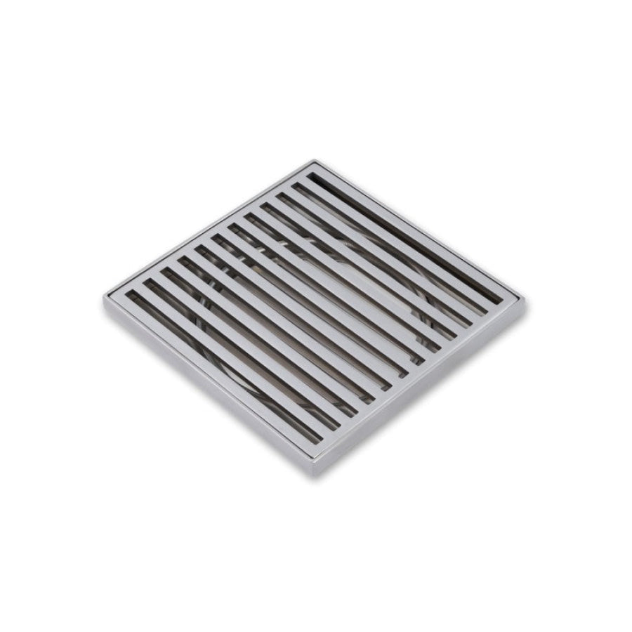 Joemo Mila 110mm x 110mm Square Stainless Steel 316 Linear Floor Grate 90mm Outlet Variant Colour Available