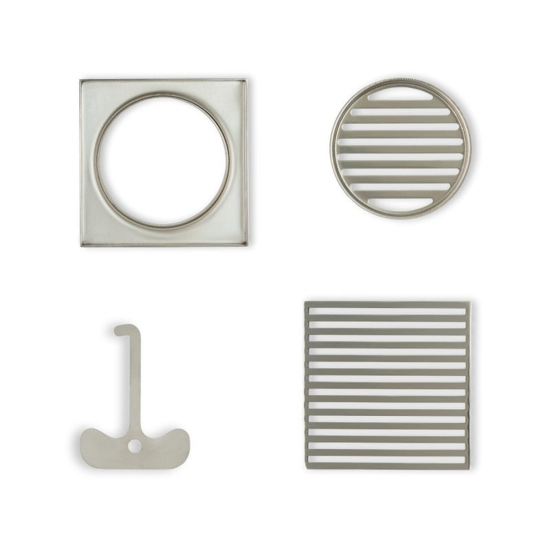 Joemo Mila 110mm x 110mm Square Stainless Steel 316 Linear Floor Grate 90mm Outlet Variant Colour Available