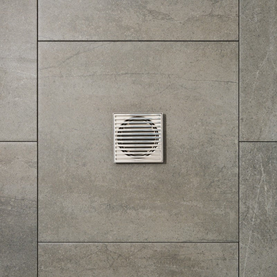 Joemo Mila 110mm x 110mm Square Stainless Steel 316 Linear Floor Grate 90mm Outlet Variant Colour Available