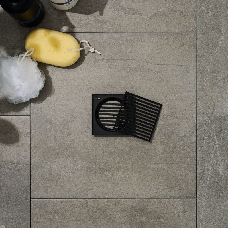 Joemo Mila 110mm x 110mm Square Stainless Steel 316 Linear Floor Grate 90mm Outlet Variant Colour Available