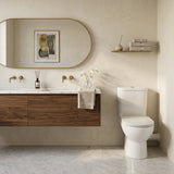 Fienza Petra Rimless Tornado Close-Coupled Toilet Suite with Left/Right Skew Trap 665x355x780mm - Gloss White