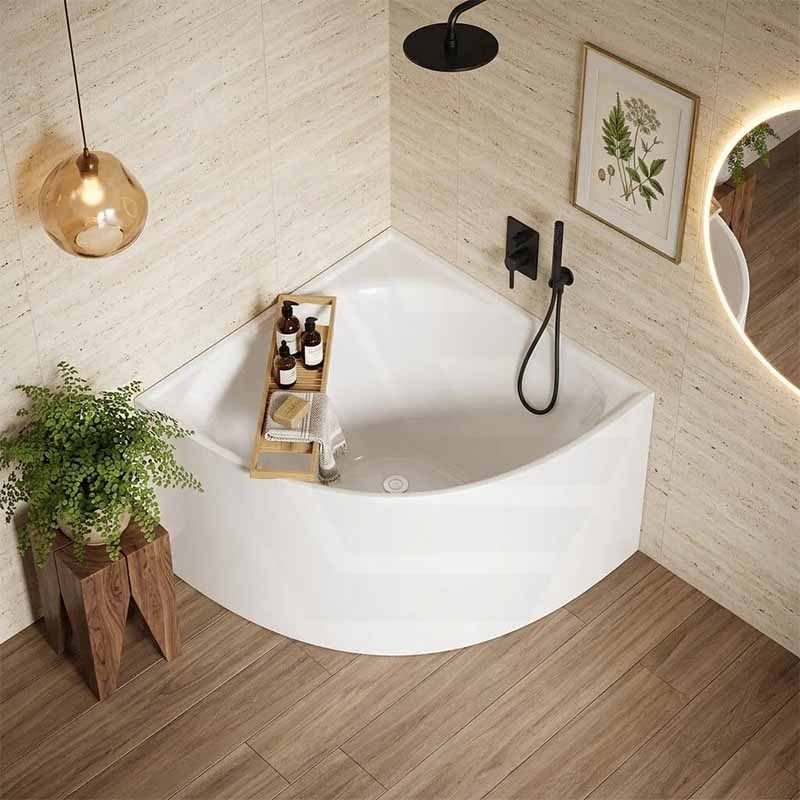 KAI Corner Back to Wall Bathtub NO Overflow 1000mm - Gloss White