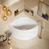 KAI Corner Back to Wall Bathtub NO Overflow 1000mm - Gloss White