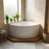 KAI Corner Back to Wall Bathtub NO Overflow 1000mm - Gloss White