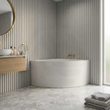 KAI Corner Back to Wall Bathtub NO Overflow 1000mm - Gloss White