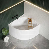 KAI Corner Back to Wall Bathtub NO Overflow 1000mm - Gloss White