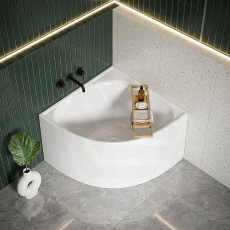 KAI Corner Back to Wall Bathtub NO Overflow 1000mm - Gloss White