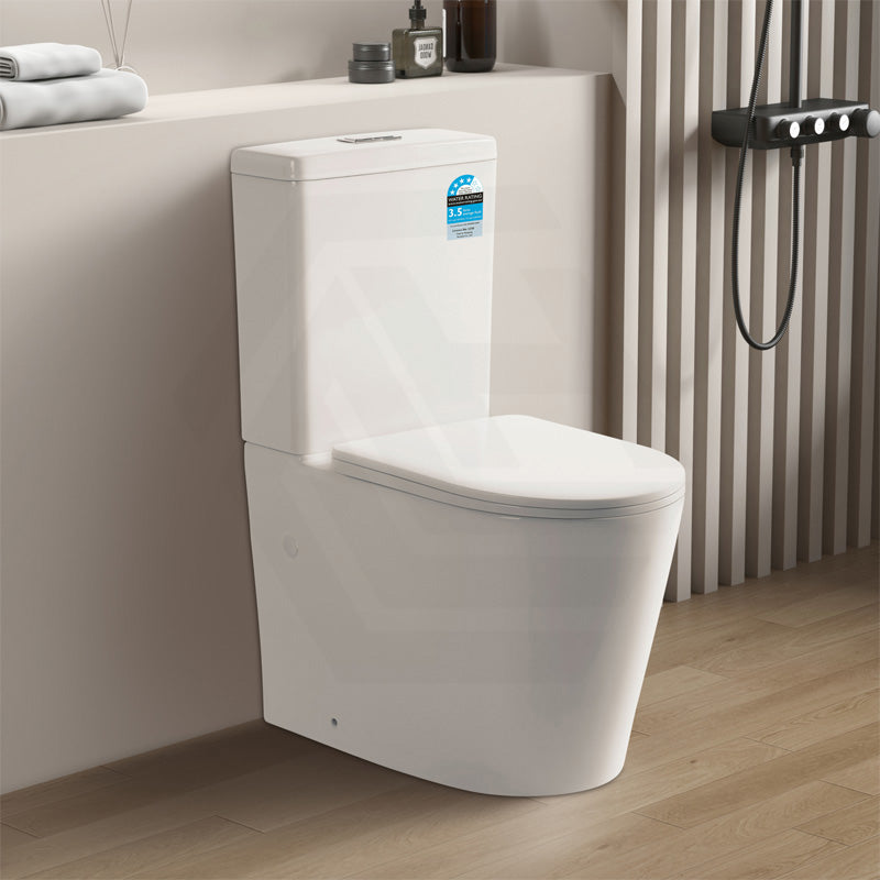 665x385x870mm Vivid Tornado Silent Back To Wall Ceramic Toilet Suite Back/Left & Right Bottom Inlet