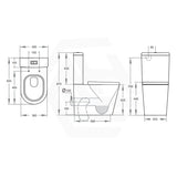 665x385x870mm Vivid Tornado Silent Back To Wall Ceramic Toilet Suite Back/Left & Right Bottom Inlet