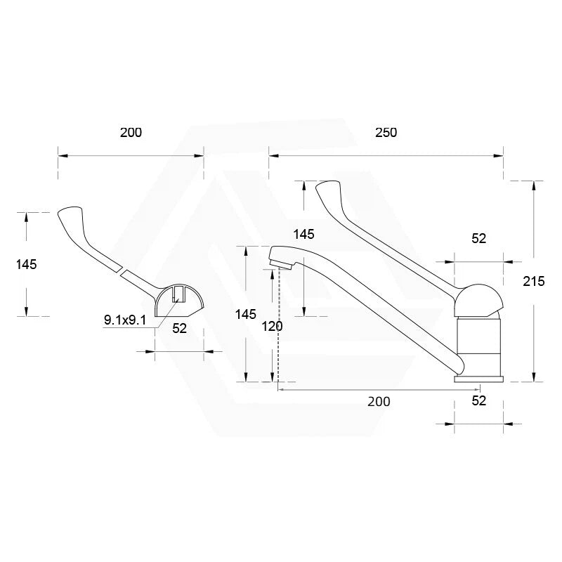 Chrome Kitchen Mixer Brass With Extended Lever for Care & Disabled