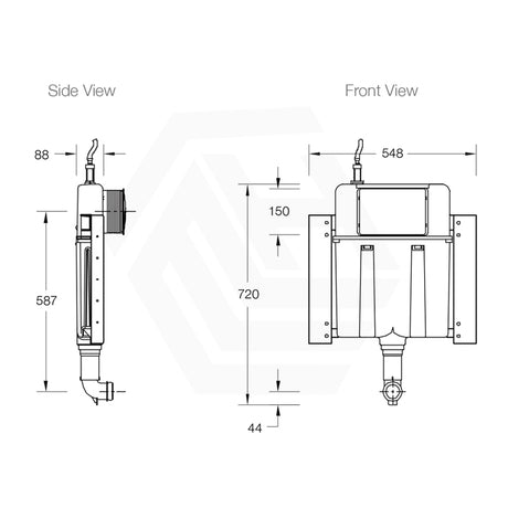 Kohler Mechanical In-Wall Cistern 88mm without Frame for Wall Faced Toilet, Flush Buttons Available