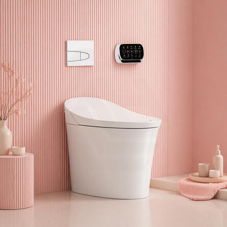 Kohler Veil Rimless Wall Floor Smart Toilet with Inwall Cistern Flush Button 675x438x533mm - Gloss White