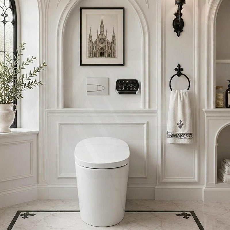 Kohler Veil Rimless Wall Floor Smart Toilet with Inwall Cistern Flush Button 675x438x533mm - Gloss White