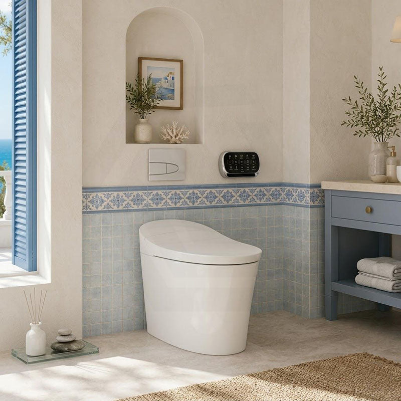 Kohler Veil Rimless Wall Floor Smart Toilet with Inwall Cistern Flush Button 675x438x533mm - Gloss White