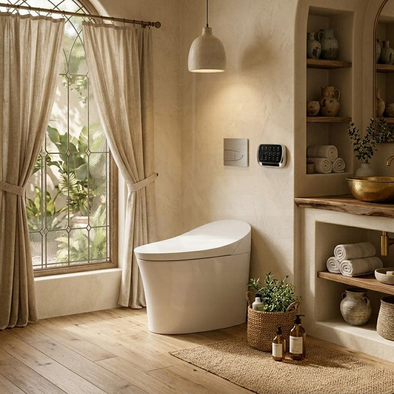 Kohler Veil Rimless Wall Floor Smart Toilet with Inwall Cistern Flush Button 675x438x533mm - Gloss White