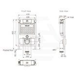 Kohler Pneumatic In-Wall Cistern 150mm with Frame Low Height for Wall Hung Toilet, Flush Buttons Available