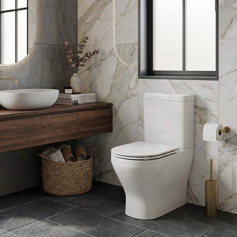 Kohler Reach II Rimless Back to Wall Toilet Suite Rear/Side Inlet 610x365x770mm - Gloss White