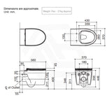 Kohler Grande 560x370x356mm Vitreous China White Rimless Wall Hung Toilet Pan, Seat Cover Available