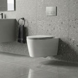 Kohler Grande Vitreous China Rimless Wall Hung Toilet Pan Only 560x370x356mm - Gloss White, Seat Cover Available