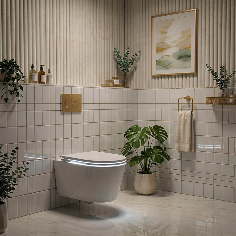 Kohler Grande Vitreous China Rimless Wall Hung Toilet Pan Only 560x370x356mm - Gloss White, Seat Cover Available